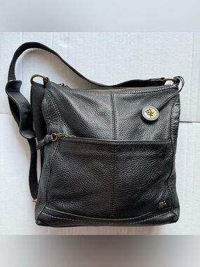 The Sak Pebbled Leather Iris Crossbody Messenger Bag Adjustable Shoulder Y2K